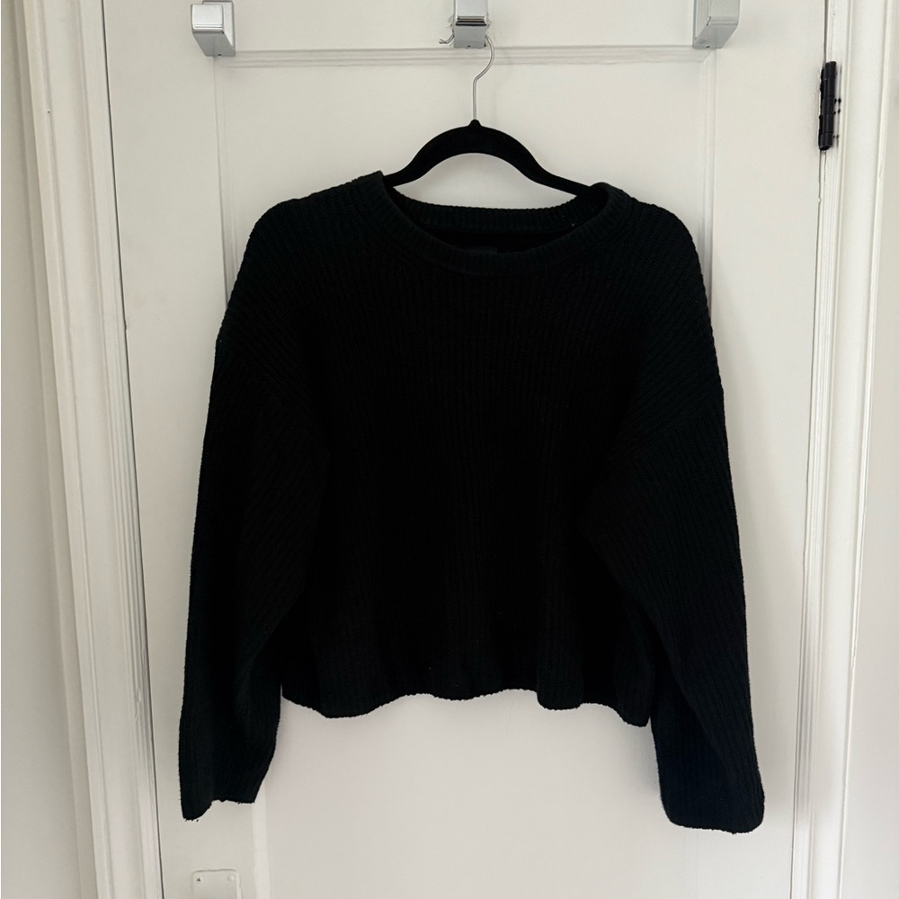 GAP Black Shaker-Stitch Relaxed Sweater - Picture 3 of 6
